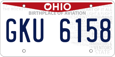 OH license plate GKU6158