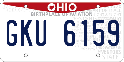 OH license plate GKU6159