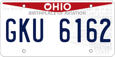 OH license plate GKU6162