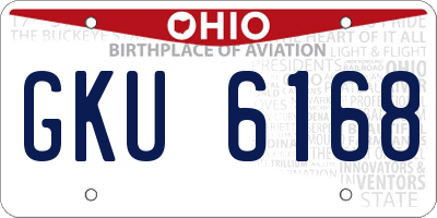 OH license plate GKU6168