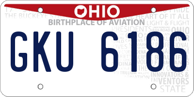 OH license plate GKU6186