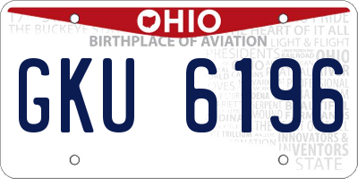 OH license plate GKU6196