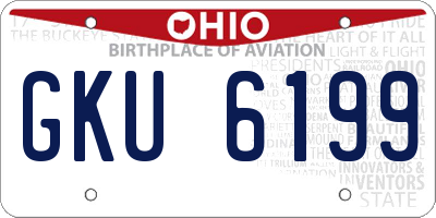 OH license plate GKU6199