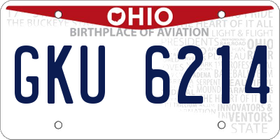 OH license plate GKU6214