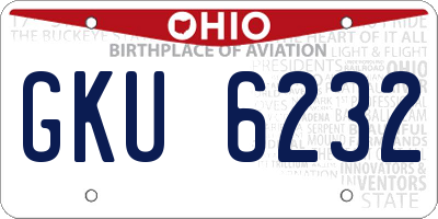 OH license plate GKU6232