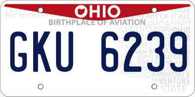 OH license plate GKU6239