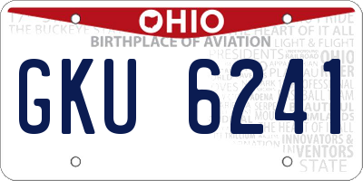 OH license plate GKU6241