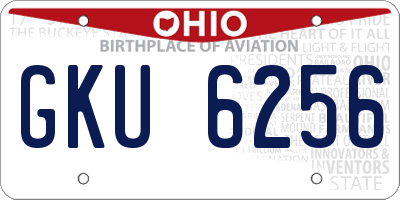 OH license plate GKU6256