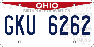 OH license plate GKU6262