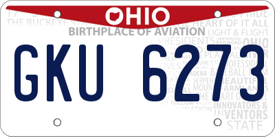 OH license plate GKU6273