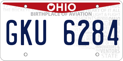 OH license plate GKU6284