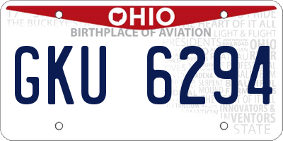 OH license plate GKU6294