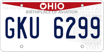 OH license plate GKU6299