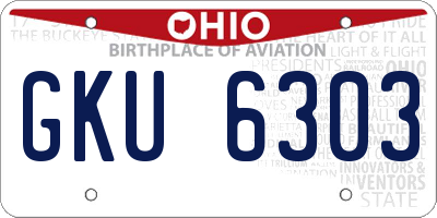 OH license plate GKU6303