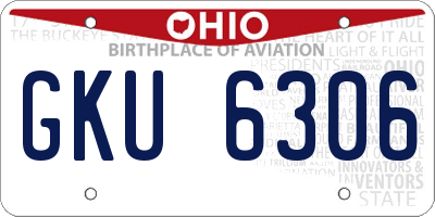 OH license plate GKU6306