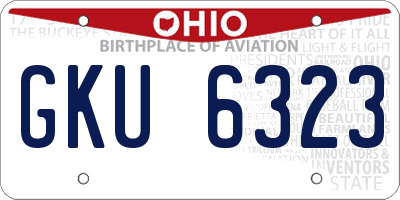 OH license plate GKU6323