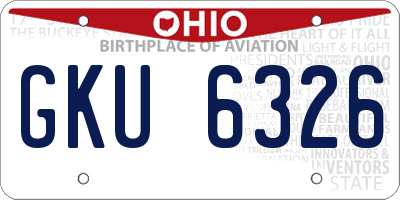OH license plate GKU6326