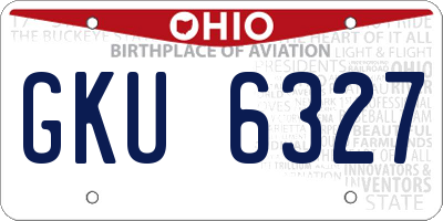 OH license plate GKU6327