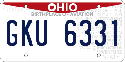 OH license plate GKU6331