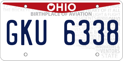 OH license plate GKU6338