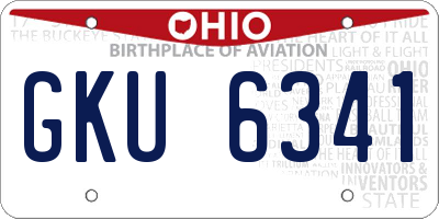 OH license plate GKU6341