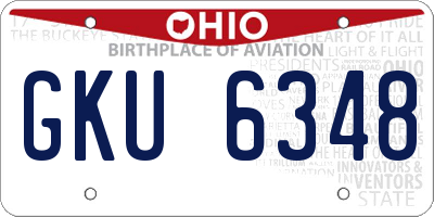 OH license plate GKU6348