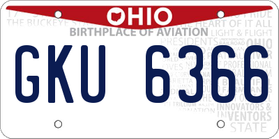 OH license plate GKU6366