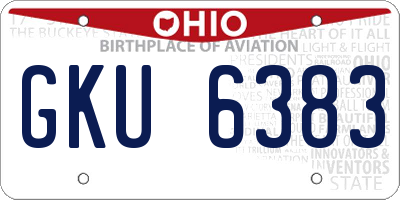 OH license plate GKU6383
