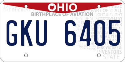 OH license plate GKU6405