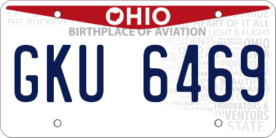 OH license plate GKU6469