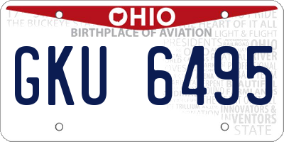 OH license plate GKU6495