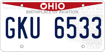 OH license plate GKU6533