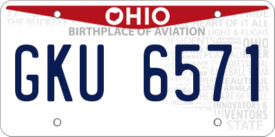 OH license plate GKU6571