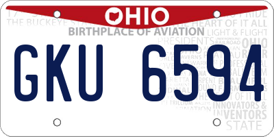 OH license plate GKU6594