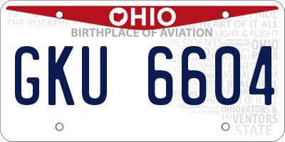 OH license plate GKU6604