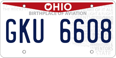 OH license plate GKU6608