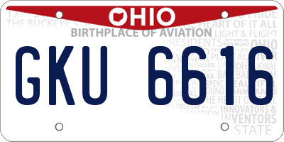 OH license plate GKU6616