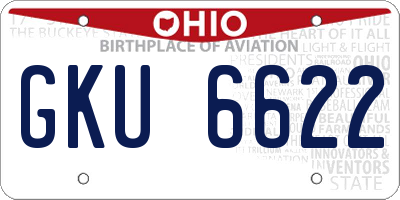 OH license plate GKU6622