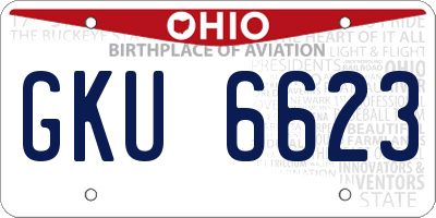 OH license plate GKU6623