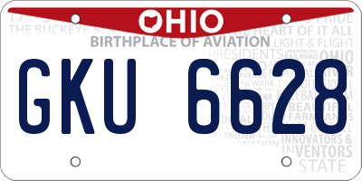 OH license plate GKU6628