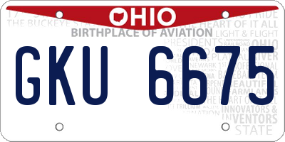 OH license plate GKU6675