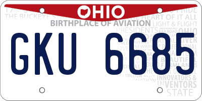 OH license plate GKU6685