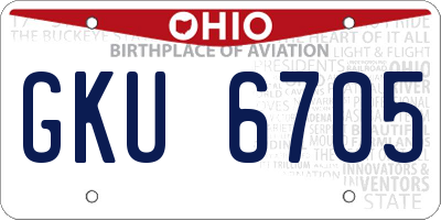 OH license plate GKU6705