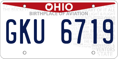 OH license plate GKU6719