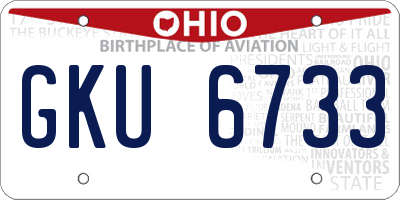 OH license plate GKU6733