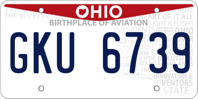 OH license plate GKU6739