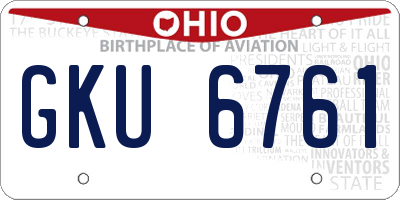 OH license plate GKU6761