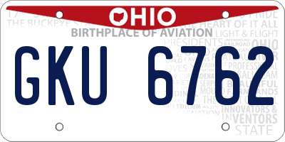 OH license plate GKU6762