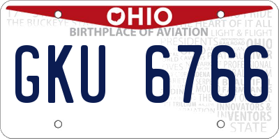 OH license plate GKU6766