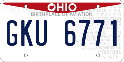 OH license plate GKU6771